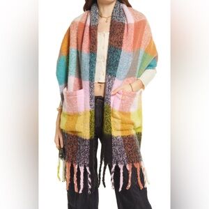 Urban outfitters Bp. Plaid Blanket Scarf In Rainbow Multi